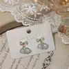 Brincos de sino fofos para mulheres, doces e elegantes, brincos de laço frescos, moda versátil de nicho, brincos populares de luxo leve