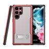 Funda para Samsung S23Ultra con soporte para teléfono S22U, tres en uno, con marco de metal, airbag, anticaídas, mate.