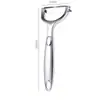 Cuchillo Pelador Rascador de Aleación de Zinc Planeador de Melón Herramienta Dos en Uno Pelador de Frutas de Cocina Pelador con Mango de Silicona
