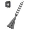 Escova de panela de aço inoxidável escova de panela para lavar louça de cozinha doméstica artefato de panela removedora de óleo sujeira cabo longo escova de limpeza fácil atacado