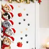 Lindo Gato Navideño de Dibujos Animados, Pegatina Autoadhesiva para Puerta de Navidad, Pegatina Decorativa Removible para Puerta de Dormitorio y Pared, Ambiente Festivo
