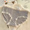 Roupa íntima feminina ultrafina de seda de gelo, puro desejo, algodão puro, virilha antibacteriana, cintura média, sem marcas, ultrafina, amiga da pele, calcinha feminina