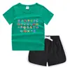 2023 Verão Infantil em torno do pescoço T-shirt hot pants coreano casual assentamento camisa absorvente de suor doces terno de camiseta infantil