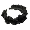 Diadema Negra para Mujer Primavera y Verano Nuevo de Alta Calidad Presión Superior Craneal Diadema para Recoger el Cabello Pinza para el Cabello Plisada Pequeña de Ala Ancha para Moldear el Rostro