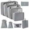 Conjunto de Sacos de Armazenamento para Viagem Transfronteiriça Roupas Roupa Íntima Calças Saco de Embalagem Separado Saco de Armazenamento Roupas Sapatos Bagagem Bolsa de Viagem