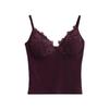 Spice Girls Pure Want Regata com Decote V Colete Feminino com Bojo Renda Básica Renda Roupa Externa Justa Costas Bonitas Top