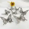 Pegatinas de Pared Autoadhesivas de Mariposa Hueca Tridimensional Creativa 3D Pegatina Decorativa para Fiesta de Celebración Atmósfera del Hogar LK10