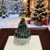 Adorno de Vidrio Artesanal para Árbol de Navidad Zibo, Árbol de Navidad de Vidrio Cepillado Hecho a Mano para Decoración de Escritorio