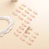 Unhas Postiças Fada Longa Unhas Usáveis Diamante Quebrado Borboleta Adesivos de Unha Removíveis Adesivos de Unha Prontos Adesivos de Unha