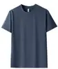 Camiseta de Manga Corta de Seda de Hielo para Hombre Verano 2026, Delgada de Color Sólido Marca de Moda Corte Holgado Secado Rápido Manga Corta 10A