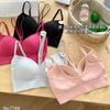 Sutiã Envolvente Costas Lindas com Bojo Fixo e Anel de Coração Ajustável para Mulheres Usarem por Fora Camisete Sexy para Usar por Baixo Top Sexy