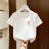 Verano Nuevo Estilo Dibujos Animados Niñas Tops Sueltos de Manga Corta para Niños Mayores, Camisetas de Manga Corta para Niñas, Algodón Puro Ropa de Moda