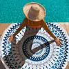 Toalla de Playa de Microfibra Grande Transfronteriza, Esterilla de Playa Redonda Estampada con Borlas, Toalla de Baño de Secado Rápido, Toalla Personalizada