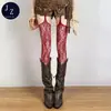 Medias de Liga de Chica Atractiva Femeninas Subcultura Y2K Jacquard de Encaje Blanco Medias de Red Fénix del Milenio Medias de Seda Negras Sexy
