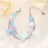 Pulsera de amor de doble capa ins europea y americana, temperamento de moda, pulsera de cristal transparente, pulsera dulce personalizada de mejor amiga