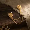 Cadena de moda de venta caliente transfronteriza, broche de grifo, diseño retro creativo europeo y americano para hombre, pin de solapa para traje Pixiu, flor de solapa de aleación