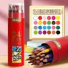 Lápices de Colores a Base de Aceite de Madera Mg Ligera para Niños y Estudiantes, Adecuados para Principiantes en Dibujo Artístico y Coloreado, Lápices de Colores Solubles en Agua y Borrables