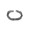 JZ69 Anillo Abierto Cruzado Irregular S925 Plata Diseño de Nicho Femenino Pulsera Personalizada Estilo Frío Europeo y Americano