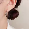 Moda Transversal Europea y Americana Estilo Dulce Fresco Personalidad Sencilla Set de Aretes de Cruz Negra Arete de Diseño Único