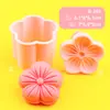 Serie de flores: Varios moldes simulados para pastel de luna, moldes para repujado de pastel de frijol mungo, moldes para hornear pastelería de pastel de luna de seis pétalos