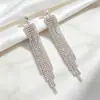 Los pendientes de clip sin perforación más vendidos de Amazon, con borla de cadena de garra de diamante completo para mujer, modernos y exagerados, pendientes coloridos deslumbrantes