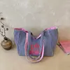 Bolsa Nueva de Gran Capacidad Primavera/Verano 2026 Bolsa de Tela Dopamina Rayada Estilo Coreano Estilo Ins Bolso de Hombro Versátil