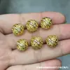 Cuentas de barril finamente elaboradas en cobre puro con incrustaciones, cuentas espaciadoras, motivos de león y danza del león, pulseras, collares y colgantes hechos a mano para DIY