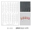 Adesivos de Arte para Unhas Estilo Francês, Novos Modelos Transparentes de Linha Oca com Gradiente Spray, Adesivos Auxiliares para Unhas