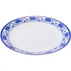 Prato de porcelana azul e branco 8 polegadas 9 polegadas prato raso prato raso prato de hotel restaurante louça de melamina prato redondo de osso prato azul e branco