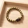 Estilo Artístico Retrô Pulseira de Sândalo Verde Natural Quadrado de Sândalo Preto Contas de Açúcar Argola de Corrida Fabricante de Miçangas Atacado no Local