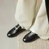 Mocasines Retro con Hebilla Estilo Británico, Mocasines Suaves de Punta Redonda, Zapatos Planos Slip-On para el Trabajo para Mujer