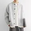 Cárdigan de Punto con Medio Cuello y Botones para Hombre, Suéter Sencillo Estilo Japonés, Chaqueta Suéter de Alta Gama para Hombre para Primavera y Otoño