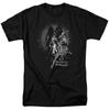 Camiseta holgada estampada por inyección directa con aspecto retro americano desgastado de Bruce Wayne Batman de dibujos animados europeo y americano