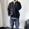 Nuevo suéter cárdigan de otoño e invierno para hombre, moda estilo coreano, versátil casual de color liso, chaqueta tejida de estilo relajado