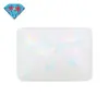 Huagang Gema Rectangular Ángulo Recto Ópalo Sintético Blanco Ópalo Artificial Fondo Plano Superficie del Anillo Incrustado Piedra Suelta Op18