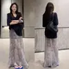 Impresionante conjunto de verano para mujer, súper elegante y juvenil, camiseta de manga corta con estampado y falda de malla conjunto de dos piezas