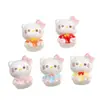 Accesorios de Resina DIY de Dibujos Animados, Pinzas para el Cabello de Gato Sentado 3D con Pegamento de Crema, Hebillas para Zapatos, Llaveros, Colgantes y Decoraciones