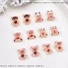 Cyber Rojo Cadena Oso Dibujo Animado Joyería para Arte de Uñas Lindo Tridimensional Amor Dudu Oso DIY Decoración para Uñas de Oreja