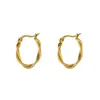 Amazon Best-Selling Transfronterizo Pendientes de Aro Lisos de Acero Inoxidable con Giro Geométrico para Mujer 18K Pendientes de Lujo Ligero de Alta Gama Venta al por Mayor