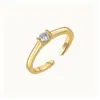 Anillo Abierto de Plata de Ley S925 con Diamante Único, Personalizado, Simple y Versátil, Estilo Ins, Gama Alta, Más Vendido Popular Transfronterizo Europeo y Americano