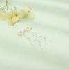 Plata de Ley s925 Estilo Japonés-Coreano Margaritilla Cadena para Oreja Estilo Mori Estilo Fresco Novia Estilo Artístico Flor de Crisantemo Ola Pendientes para Niñas