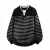 Colección nueva otoño/invierno transfronteriza: suéter de punto para hombre, cuello redondo, estilo de dos piezas, jersey, capa base, prendas de punto modernas y casuales, ropa exterior