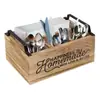 Caja de Almacenamiento de Escritorio Transfronteriza Spot Vajilla Organización de Cocina Sala de Estar Diaria Caja de Almacenamiento Rectangular Dividida de Madera Maciza