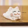 Manualidades Creativas de Gato de la Suerte Lindo de Resina Adornos Decorativos de Escritorio Regalos Oficina Pequeños Adornos Lindos de Moda