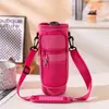 Capa Protetora Simples, Estilosa e Portátil para Garrafa Térmica, Múltiplos Estilos de Capa Isolante, Ajustável para Usar na Cruz, Copo d'Água Fornecido pelo Fabricante