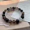 Pulseira de Cristal de Chá Natural Estilo Minimalista Obsidiana Design Personalizado Versátil Discreta Pulseira de Cristal para Mulheres Atacado