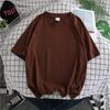 Verão simples ins Hong Kong-estilo cor sólida camiseta de manga curta homens soltos simples estudante classe roupas estilo coreano meia manga bf top