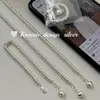 Estilo Ins Coreano Joia de Mão Simples e de Alto Padrão Prata Esterlina S925 Contas Planas Coração Emendado Pulseira Estilo Elegante de Empilhar