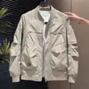 Jaqueta masculina de trabalho com gola alta, novo estilo transfronteiriço, para todas as estações, modelagem solta, à prova de vento, versátil e elegante.