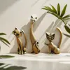 Gato Sólido Pareja Lindos Adornos de Gato Escritorio Ceremonia del Té Mascota de Té Decoraciones Paisajismo Regalos Manualidades